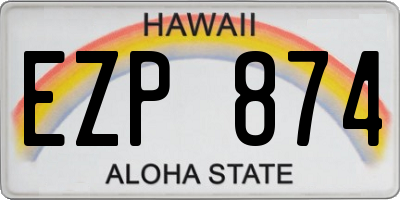 HI license plate EZP874