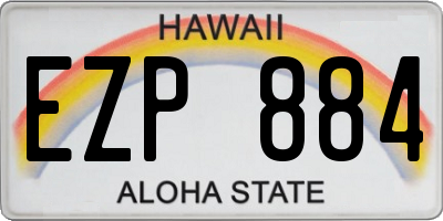 HI license plate EZP884