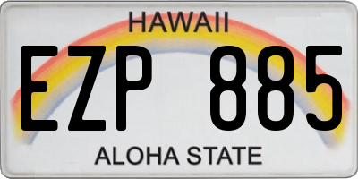 HI license plate EZP885