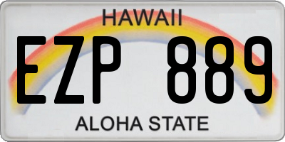 HI license plate EZP889