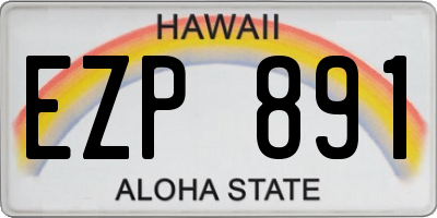 HI license plate EZP891