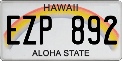 HI license plate EZP892
