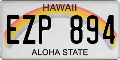 HI license plate EZP894