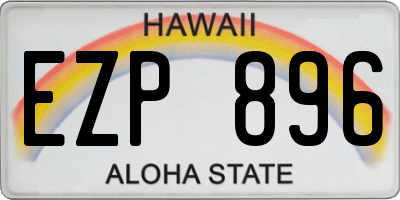 HI license plate EZP896