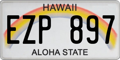HI license plate EZP897
