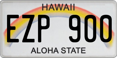 HI license plate EZP900
