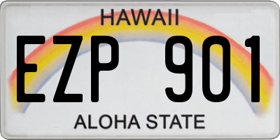 HI license plate EZP901