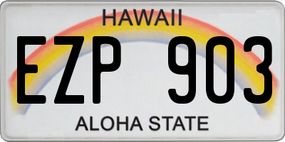 HI license plate EZP903