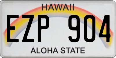 HI license plate EZP904