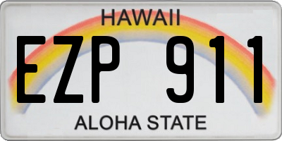 HI license plate EZP911