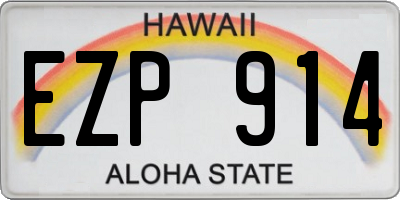 HI license plate EZP914