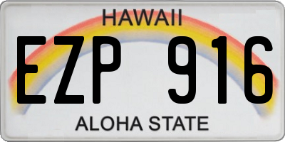 HI license plate EZP916