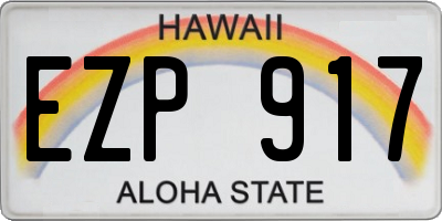 HI license plate EZP917