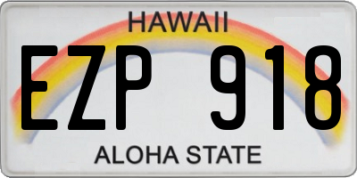 HI license plate EZP918