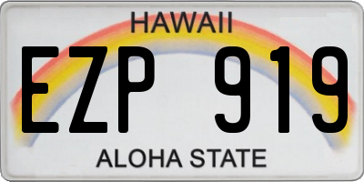 HI license plate EZP919