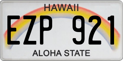 HI license plate EZP921