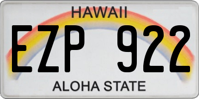 HI license plate EZP922
