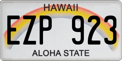 HI license plate EZP923