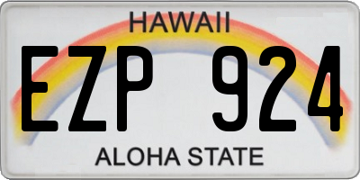 HI license plate EZP924
