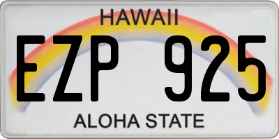 HI license plate EZP925