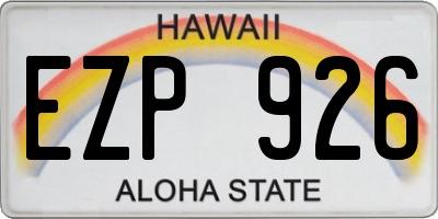 HI license plate EZP926