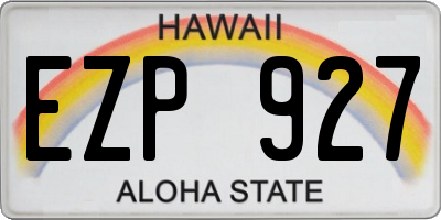 HI license plate EZP927
