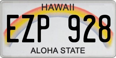 HI license plate EZP928
