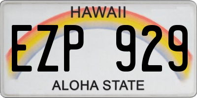 HI license plate EZP929