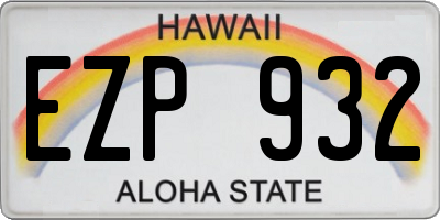HI license plate EZP932