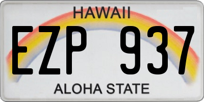 HI license plate EZP937
