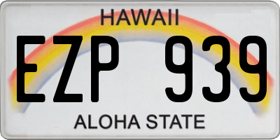 HI license plate EZP939