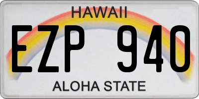 HI license plate EZP940