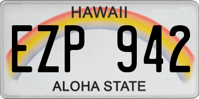 HI license plate EZP942