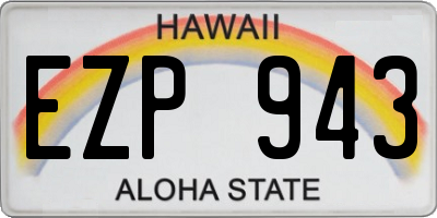 HI license plate EZP943