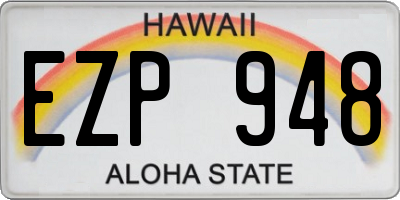 HI license plate EZP948