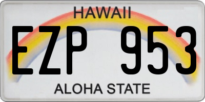 HI license plate EZP953