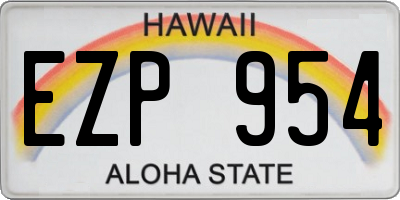 HI license plate EZP954