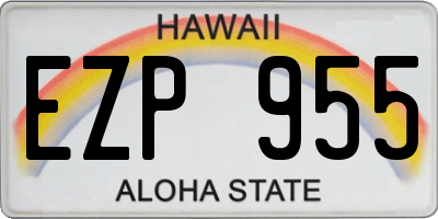 HI license plate EZP955