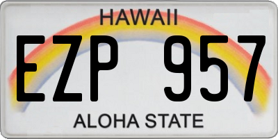 HI license plate EZP957