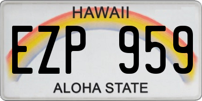 HI license plate EZP959