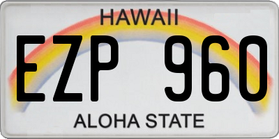 HI license plate EZP960