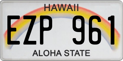 HI license plate EZP961