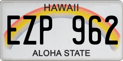 HI license plate EZP962