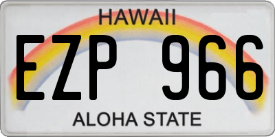 HI license plate EZP966