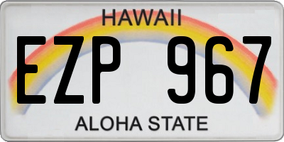 HI license plate EZP967