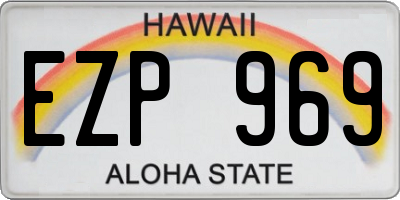 HI license plate EZP969