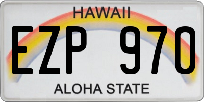 HI license plate EZP970
