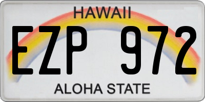HI license plate EZP972