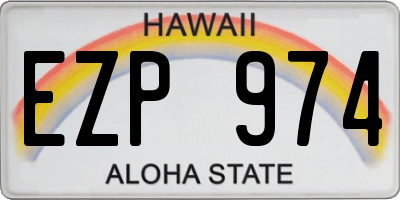 HI license plate EZP974