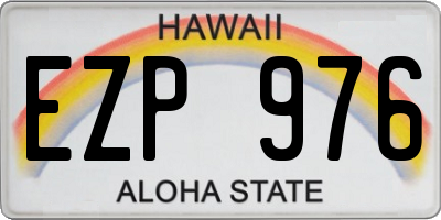 HI license plate EZP976
